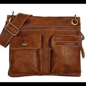 Roots leather crossbody bag
